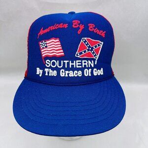American By Birth Southern By The Grace Of God Hat Vintage Trucker Cap